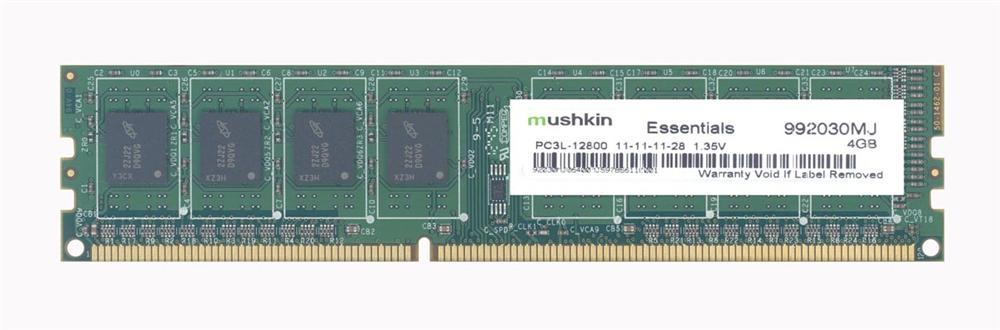 992030MJ Mushkin 4GB PC3-12800 DDR3-1600MHz non-ECC Unbuffered CL11 240-Pin DIMM 1.35V Low Voltage Single Rank Memory Module
