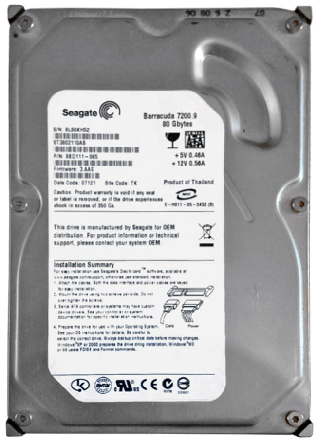9BD111-065 Seagate Barracuda 7200.9 80GB 7200RPM SATA 3Gbps 2MB Cache 3.5-inch Internal Hard Drive