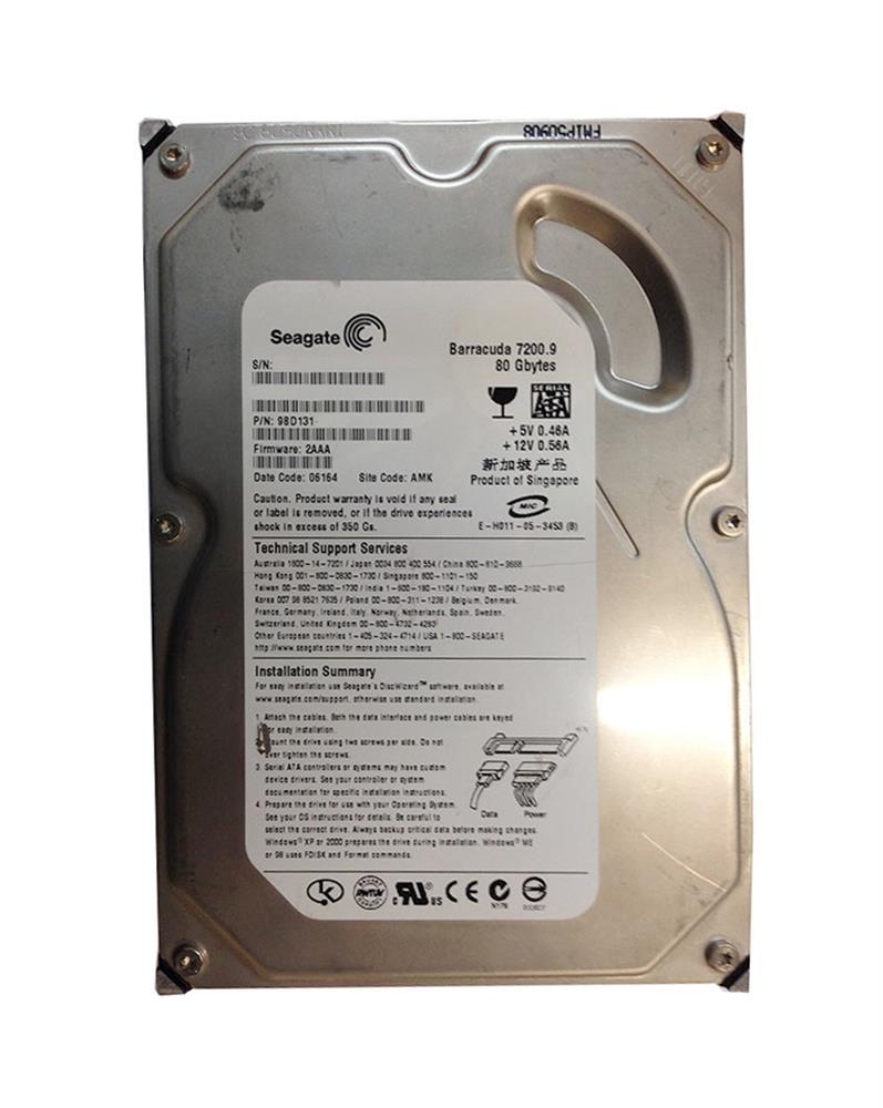 9BD131-783 Seagate Barracuda 7200.9 80GB 7200RPM SATA 3Gbps 8MB Cache 3.5-inch Internal Hard Drive