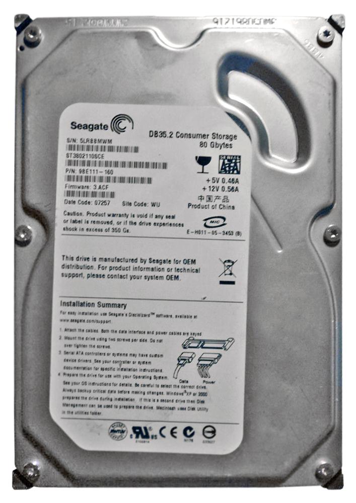 9BE111-160 Seagate DB35 Series 80GB 7200RPM SATA 3Gbps 2MB Cache 3.5-inch Internal Hard Drive