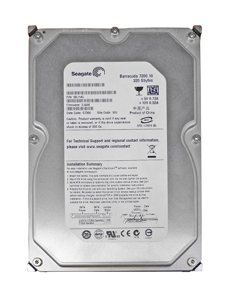 9BJ14G-300 Seagate Barracuda 7200.10 320GB 7200RPM SATA 3Gbps 16MB Cache 3.5-inch Internal Hard Drive