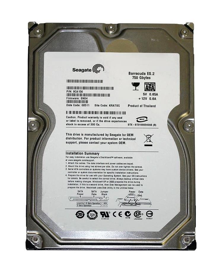 9CA156-050 Seagate Barracuda ES.2 750GB 7200RPM SATA 3Gbps 32MB Cache 3.5-inch Internal Hard Drive