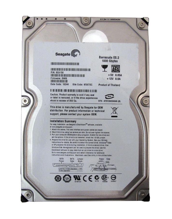 9CA158-591 Seagate Barracuda ES.2 1TB 7200RPM SATA 3Gbps 32MB Cache 3.5-inch Internal Hard Drive