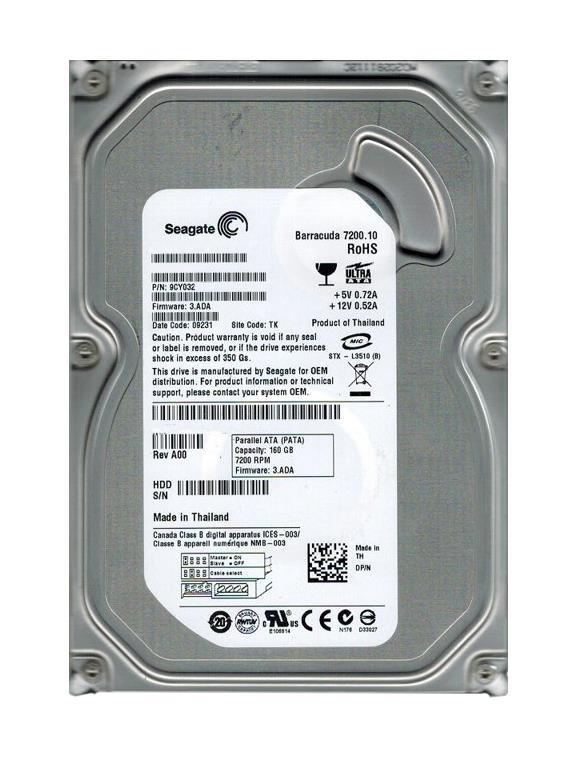 9CY032-304 Seagate Barracuda 7200.10 160GB 7200RPM ATA-100 8MB Cache 3.5-inch Internal Hard Drive