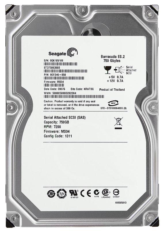 9EF246-050 Seagate Barracuda ES.2 750GB 7200RPM SAS 3Gbps 16MB Cache 3.5-inch Internal Hard Drive