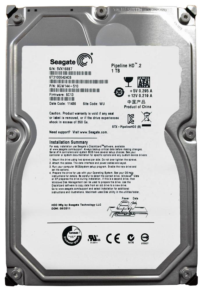9GW144-510 Seagate Pipeline HD.2 1TB 5900RPM SATA 3Gbps 16MB Cache 3.5-inch Internal Hard Drive