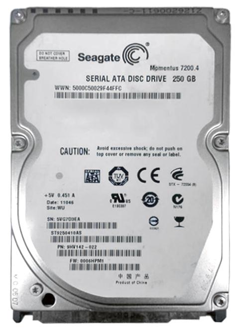 9HV142-022 Seagate Momentus 250GB SATA 3.0 Gbps Hard Drive