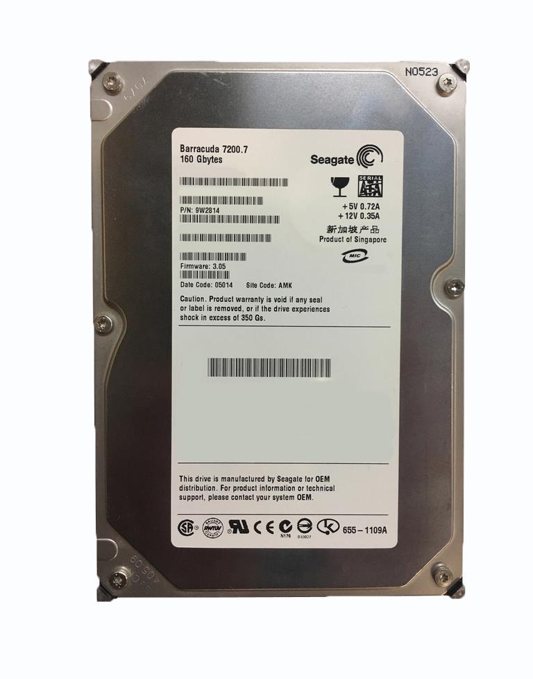 9W2814-316 Seagate Barracuda 7200.7 160GB 7200RPM SATA 1.5Gbps 8MB Cache 3.5-inch Internal Hard Drive