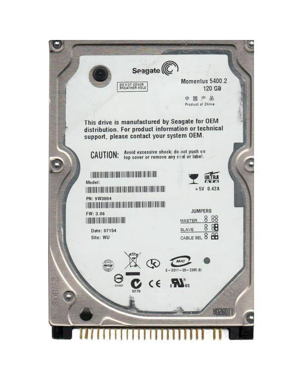 9W3884-188 Seagate Momentus 5400.2 120GB 5400RPM ATA-100 8MB Cache 2.5-inch Internal Hard Drive