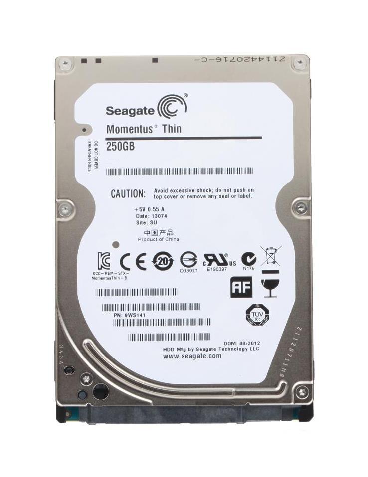 9WS141-188 Seagate Momentus Thin 250GB 5400RPM SATA 3Gbps 16MB Cache 2.5-inch Internal Hard Drive
