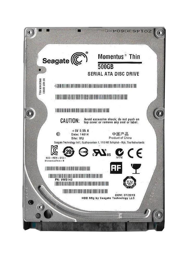 9WS142-566 Seagate Momentus Thin 500GB 5400RPM SATA 3Gbps 16MB Cache 2.5-inch Internal Hard Drive