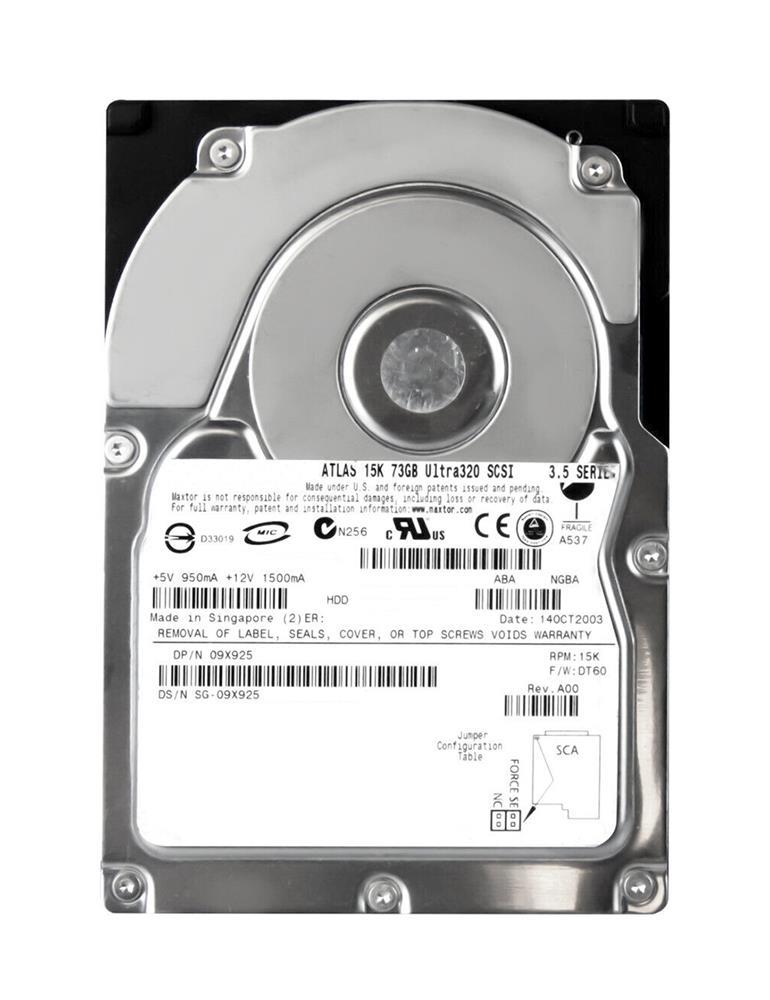9X925 Dell 73GB 15000RPM Ultra-320 SCSI 80-Pin Hot Swap 8MB Cache 3.5-inch Internal Hard Drive with Tray