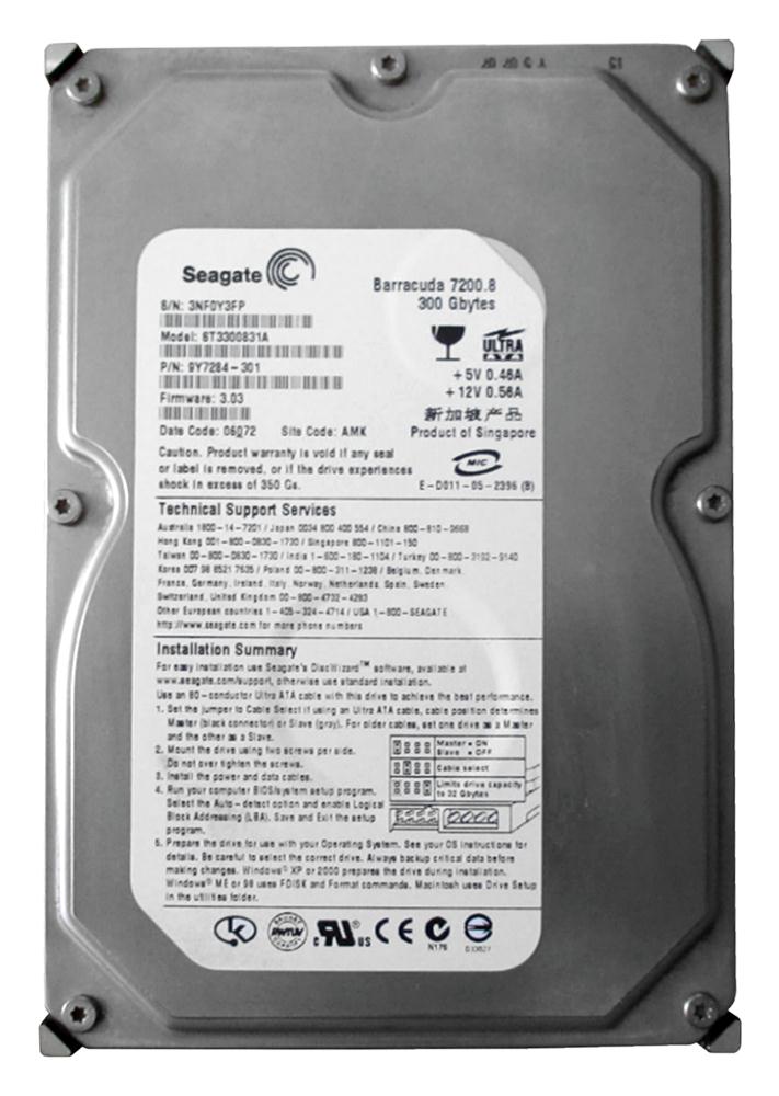 9Y7284-301 Seagate Barracuda 7200.8 300GB 7200RPM ATA-100 8MB Cache 3.5-inch Internal Hard Drive