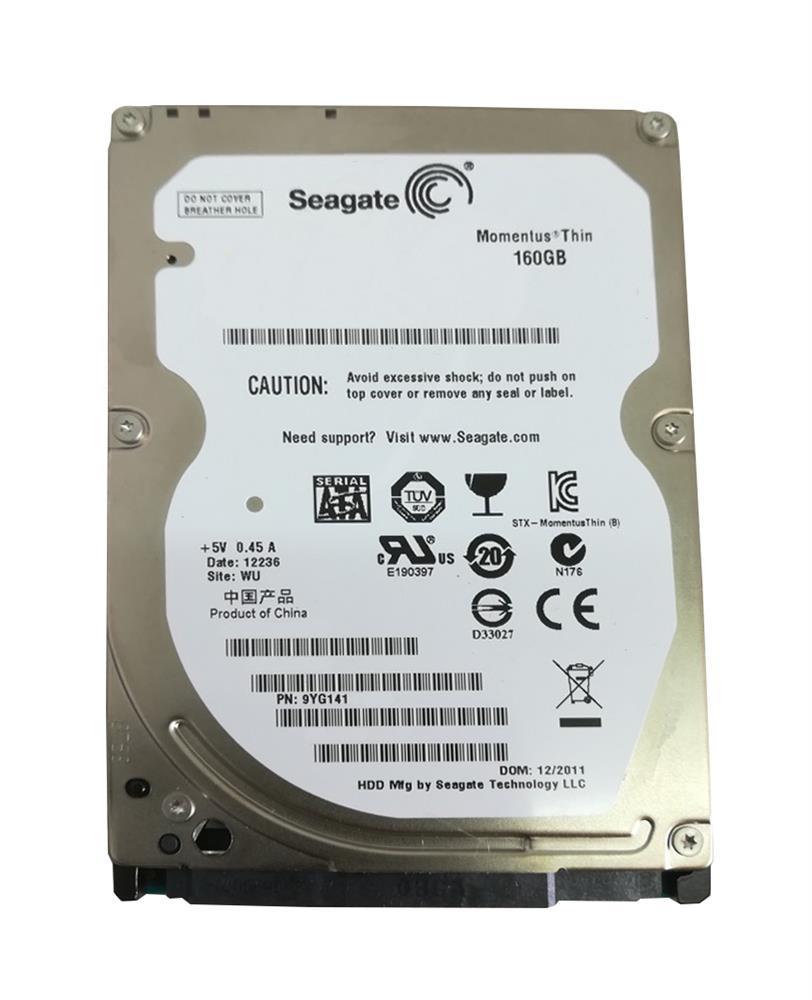 9YG141-030 Seagate Momentus Thin 160GB 5400RPM SATA 3Gbps 16MB Cache 2.5-inch Internal Hard Drive