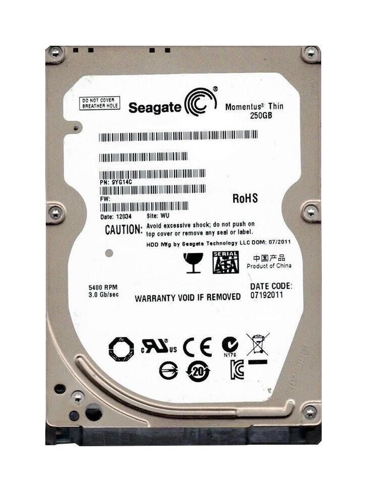 9YG14C-070 Seagate Momentus Thin 250GB 5400RPM SATA 3Gbps 16MB Cache 2.5-inch Internal Hard Drive