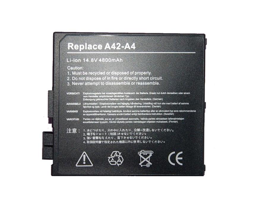 A42-A4 ASUS 4400mAh 14.8v 65Wh 14.8V 8-Cell Li-ion Laptop Battery For A4 A4D A4G A4Ga A4K A4Ka A4L A4S A4000 A4000D A4000G A4000Ga A4000K A4000Ka A4000L A4000S Series (Black) (Refurbished)