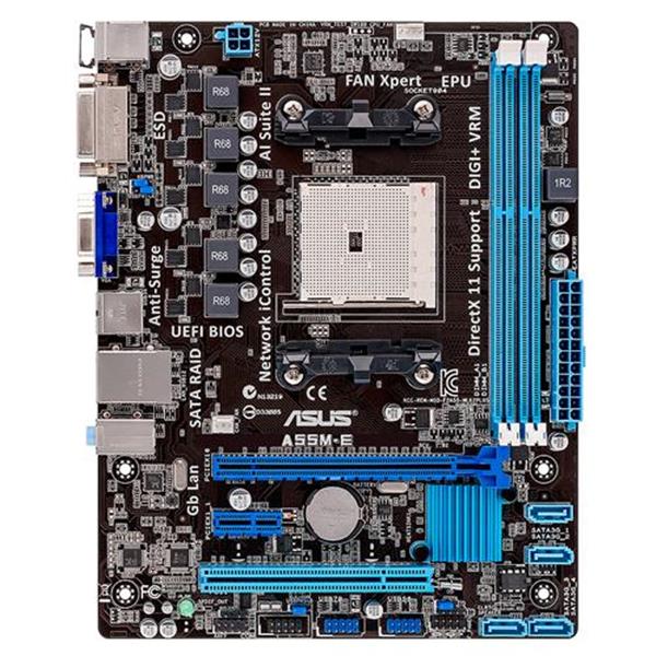 A55M-E-DDO ASUS Socket FM2 AMD A55 Chipset AMD Athlon/ A-Series Processors Support DDR3 2x DIMM 4x SATA 3.0Gb/s Micro-ATX Motherboard (Refurbished)