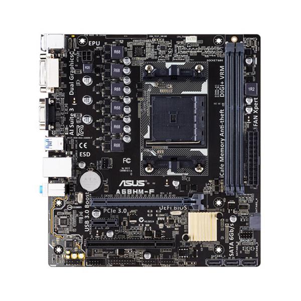 A68HM-F ASUS Socket FM2+ AMD A68H FCH (Bolton D2H) Chipset AMD Athlon/ A-Series Processors Support DDR3 2x DIMM 4x SATA 6.0Gb/s uATX Motherboard (Refurbished)
