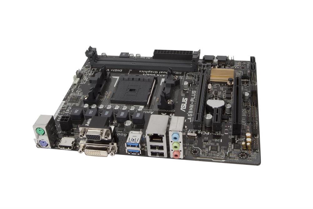 A68HM-PLUS-A1 ASUS A68HM-PLUS Socket FM2+ AMD A68H Chipset AMD Athlon/ A-Series Processors Support DDR3 2x DIMM 4x SATA 3.0Gb/s Micro-ATX (Refurbished)