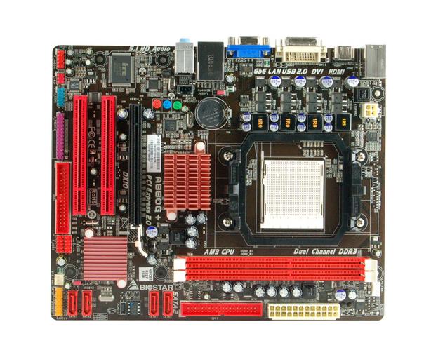 A880G Biostar Socket AM3 AMD 880G/ SB710 Chipset AMD Phenom II X6/ Phenom II X4/ Phenom II X3/ Phenom II X2/ Athlon II X4/ Athlon II X3/ Athlon II X2/ Sempron Processors Support DDR3 2x DIMM 4x SATA2 3.0Gb/s Micro-ATX Motherboard (Refurbished)