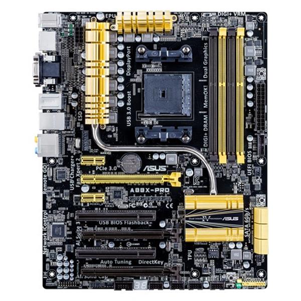 A88X-PRO ASUS Socket FM2+ AMD A88X Chipset AMD Athlon/A Series Processor Support DDR3 4x DIMM 6x SATA 6.0Gb/s ATX Motherboard (Refurbished)