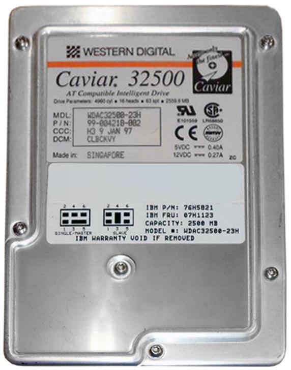 AC32500 Western Digital Caviar 2.5GB 5200RPM ATA/IDE 128KB Cache 3.5-inch Internal Hard Drive