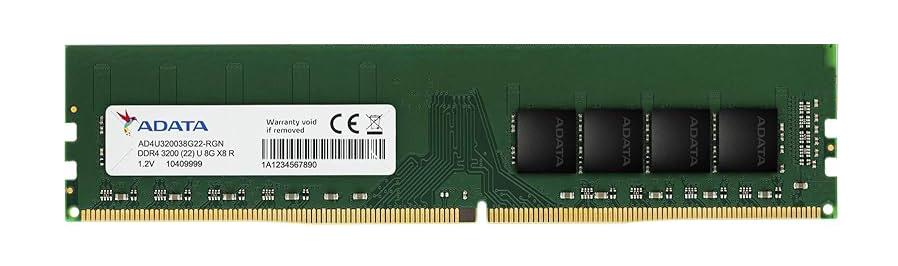 AD4U320038G22-RGN ADATA 8GB PC4-25600 DDR4-3200MHz non-ECC Unbuffered CL22 288-Pin DIMM 1.2V Single Rank Memory Module
