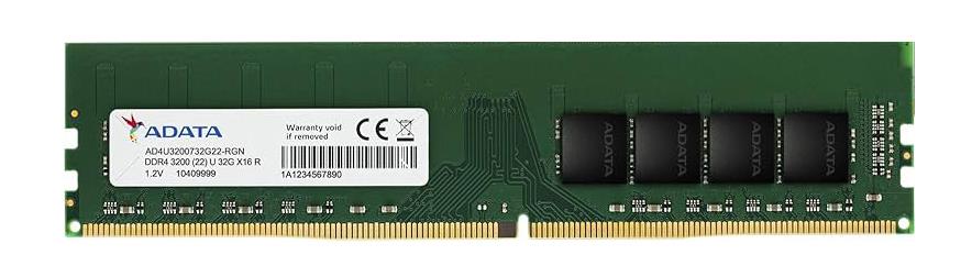 AD4U3200732G22-RGN ADATA 32GB PC4-25600 DDR4-3200MHz non-ECC Unbuffered CL22 288-Pin DIMM 1.2V Dual Rank Memory Module