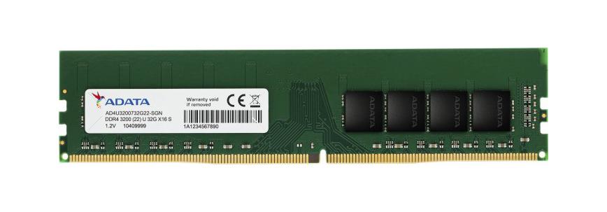 AD4U32008G22-SGN ADATA 8GB PC4-25600 DDR4-3200MHz non-ECC Unbuffered CL22 288-Pin DIMM 1.2V Single Rank Memory Module