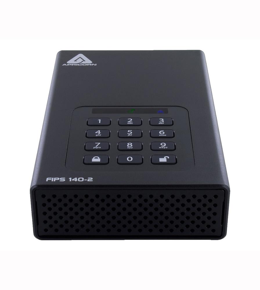 ADT-3PL256F-24TB Apricorn Aegis Padlock 24TB USB 3.2 Gen 1 256-bit Desktop External Hard Drive (Black)