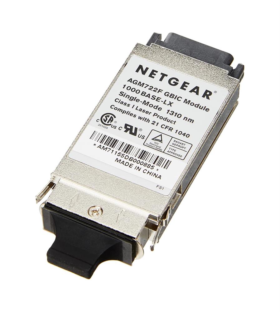 AGM722F NetGear ProSafe 1Gbps 1000Base-LX Single-mode Fiber 10km 1310nm Duplex SC Connector GBIC Transceiver Module