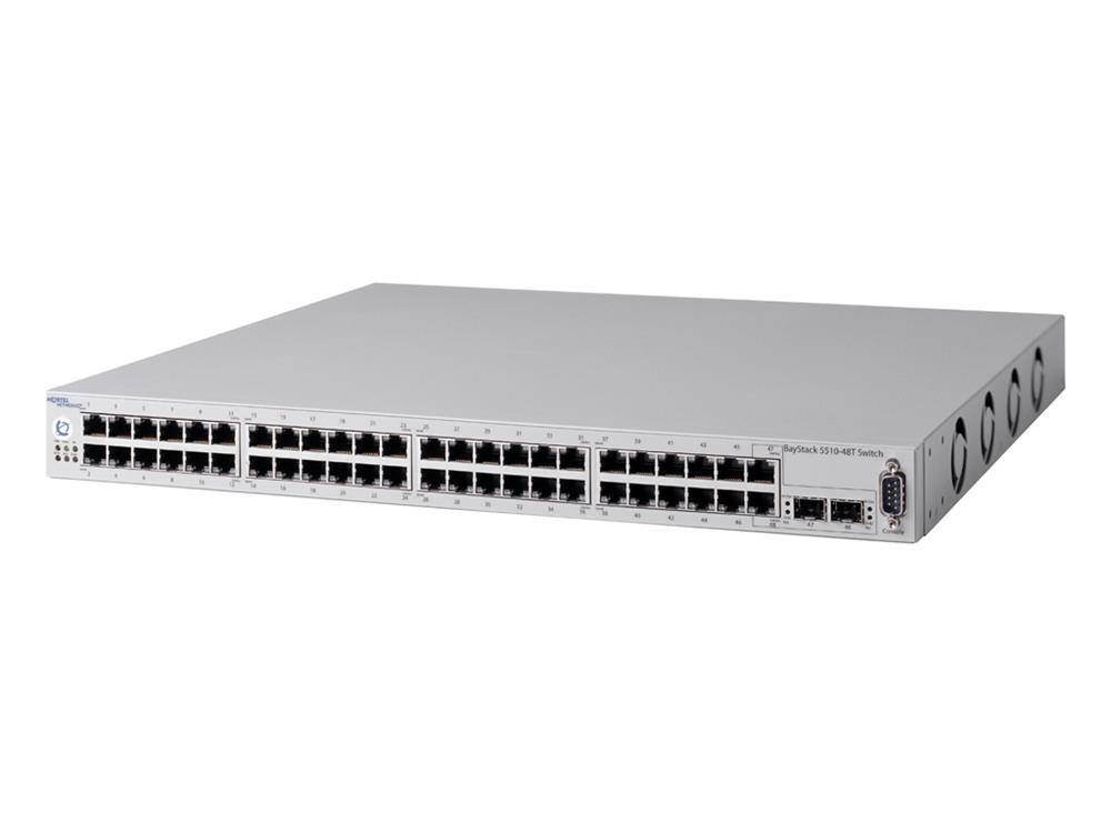 AL1001C03-E5 Nortel Gigabit Ethernet Routing 1U Switch 5510-48T 48-Ports EN Fast EN Gigabit EN 10Base-T 100Base-TX 1000Base-T + 2 x Shared SFP (empty) Stackable (Refurbished)