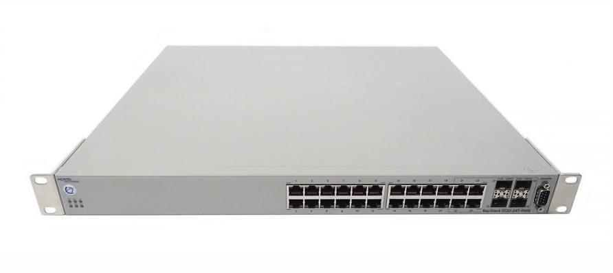AL1001E04-GS Nortel Federal TAA. Gigabit Ethernet Routing Switch 5510-24T with 24-Ports SFP 10/100/1000 Ports plus 2 fiber mini-GBIC Ports including a 1.5 Foot Stacking Cable (Refurbished)