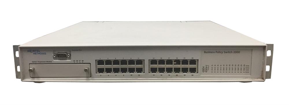 AL2001016-E5 Nortel Business Policy Switch 2000 24 Ports RJ-45 EN Fast EN 10Base-T 100Base-TX + 2 x Expansion Slots (empty) Stackable (Refurbished)