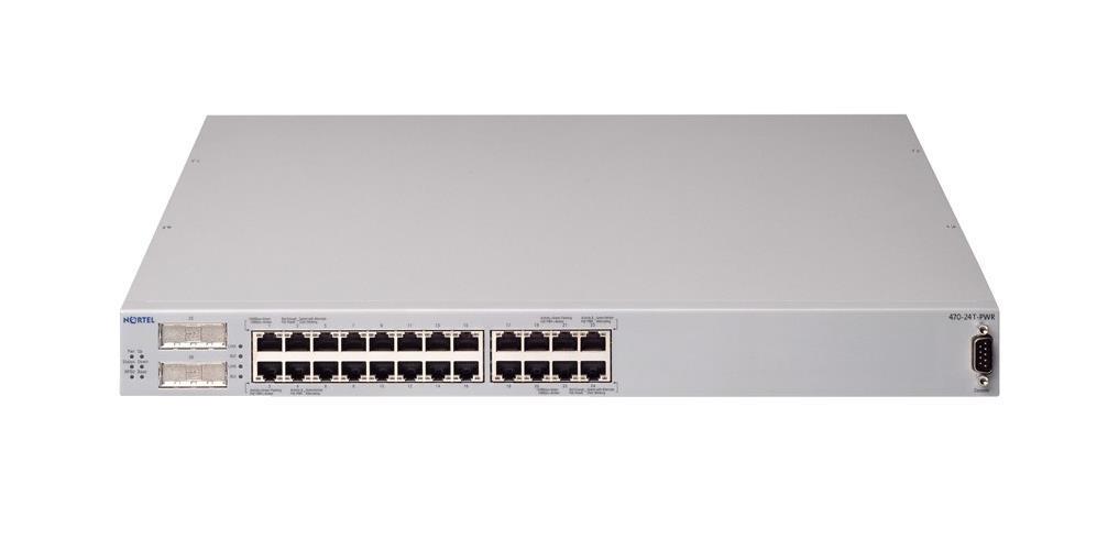 AL2012F53-E5 Nortel Ethernet Switch 470-24T-PWR 24 Ports EN Fast EN 10Base-T 100Base-TX + 2 x GBIC (empty) 1U Stackable (Refurbished)