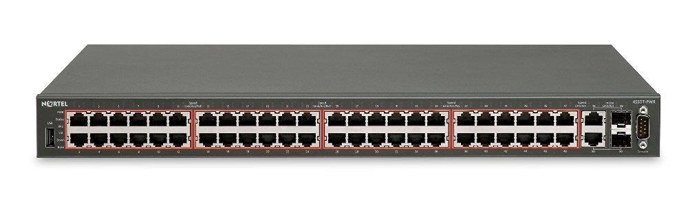 AL4500A12-E6 Nortel Ethernet Routing Switch 4550T-PWR 48-Ports EN Fast EN 10Base-T 100Base-TX + 2x10/100/1000Base-T/SFP mini-GBIC uplink 1U Stackable (Refurbished)