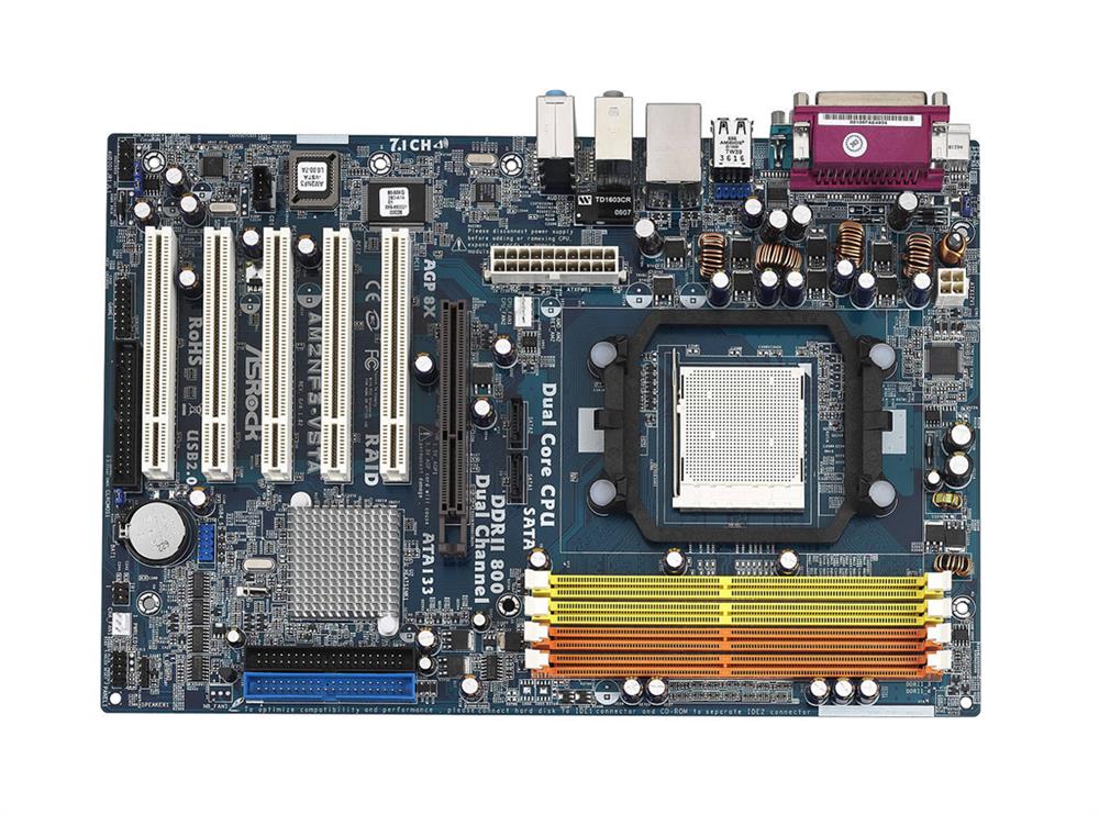 AM2NF3-VSTA ASRock Socket AM2+/AM2 Nvidia nForce3 250 Chipset AMD Phenom FX/ Phenom/ AMD Athlon 64 FX/ Athlon 64 X2 Dual-Core/ Athlon 64/ AMD Sempron Processors Support DDR2 4x DIMM 2x SATA 1.5Gb/s ATX Motherboard (Refurbished)