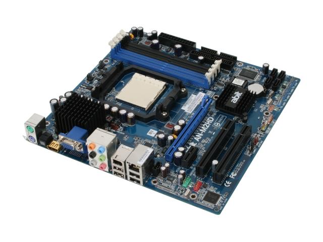 AN-M2HD Abit Socket AM2 Nvidia GeForce 7050PV/ nForce 630a Chipset AMD Athlon 64 X2 Processors Support DDR2 4x DIMM 4x SATA2 3.0Gb/s Micro-ATX Motherboard (Refurbished)