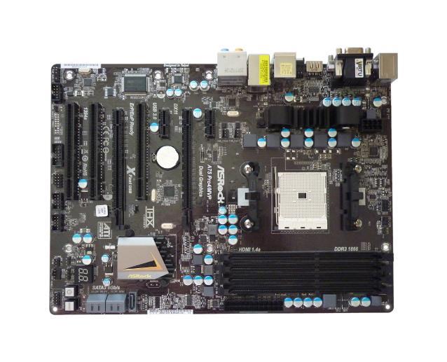 ASR-A75-PRO4/MVP ASRock A75 Pro4/MVP Socket FM1 AMD A55 Chipset FM1 100W Processors Support DDR3 4x DIMM 5x SATA3 6.0Gb/s ATX Motherboard (Refurbished)