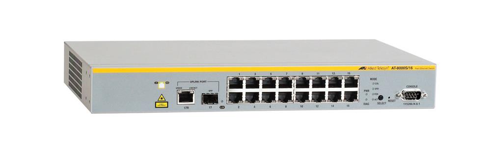AT-8000S/16-10 Allied Telesis 16-Ports Managed Fast Ethernet Switch with 1 SFP Expansion Bay (Refurbished)