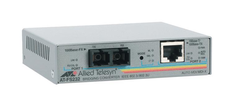 AT-FS232/1-10 Allied Telesis 10/100tx To 100fx Sc 15km 2pt Swch W/ Smart (Refurbished)