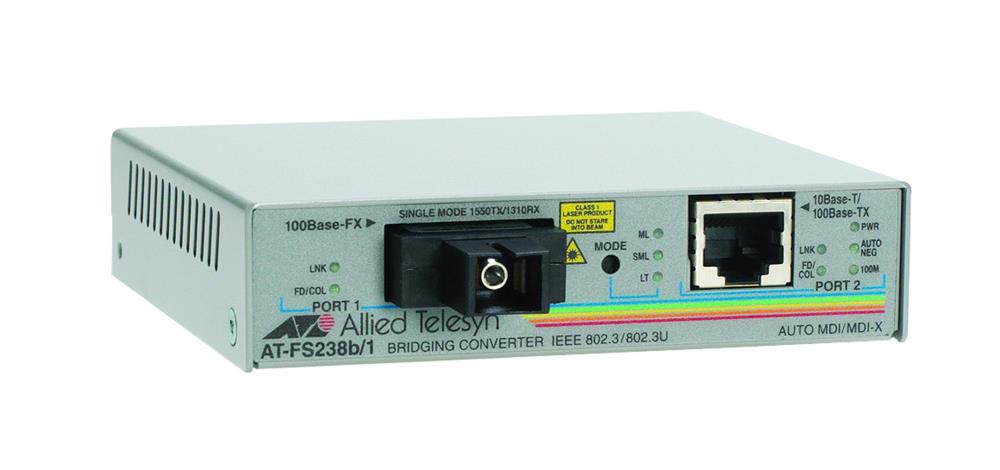AT-FS238B/1-20 Allied Telesis Single-fiber 10/100M Bridging Converter with 1550Tx/1310Rx 15km reach