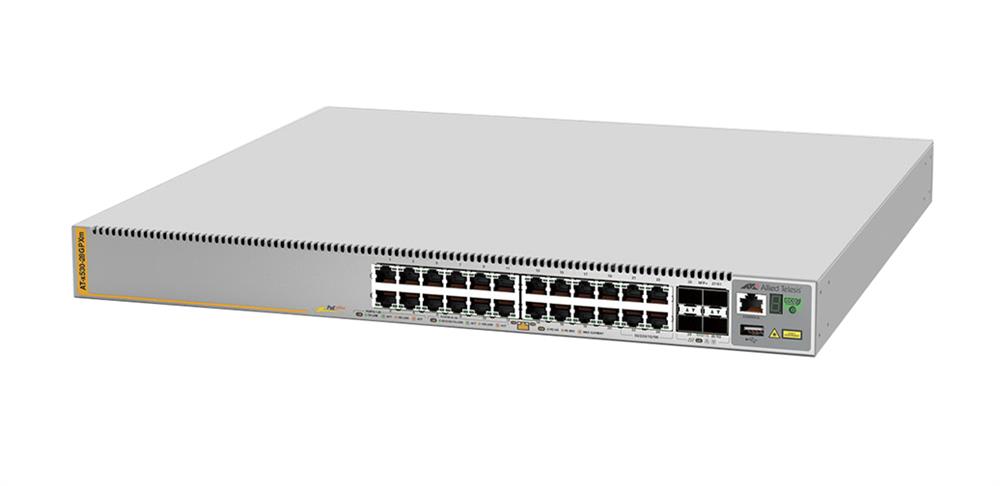 AT-X530-28GPXM Allied Telesis x530-28GPXm Layer 3 Switch - 24 Ports - Manageable - 3 Layer Supported - Modular - Twisted Pair, Optical Fiber -  (Refurbished)