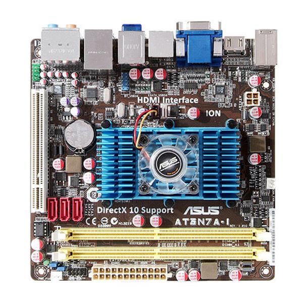 AT3N7A-I ASUS Nvidia ION Chipset Intel Atom 330 Dual Core Processors Support DDR2 2x DIMM 3x SATA 3.0Gb/s Mini-ITX Motherboard (Refurbished)