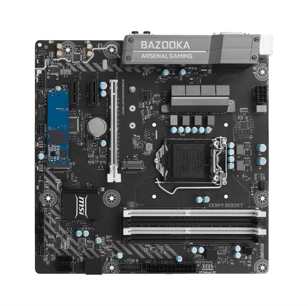 B250MBAZOOKAOPTBOOST MSI Socket LGA 1151 Intel B250 Chipset 7th/6th Generation Core i7 / i5 / i3 / Pentium / Celeron Processors Support DDR4 4x DIMA 6x SATA 6.0Gb/s Micro-ATX Motherboard (Refurbished) B250M BAZOOKA OPT BOOST