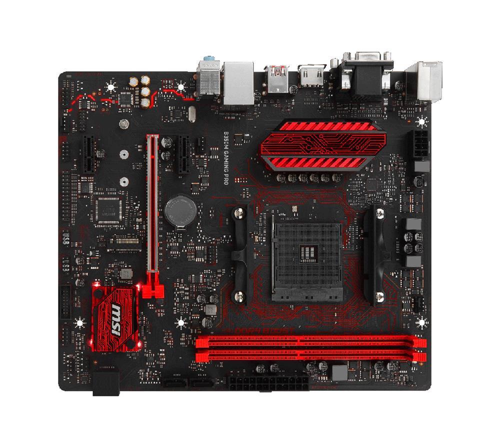 B350MGAMINGPRO MSI Socket AM4 AMD B350 Chipset AMD Ryzen/ 7th Generation A-Series/ Athlon Processors Support DDR4 2x DIMM 4x SATA 6.0Gb/s ATX Micro-ATX Motherboard (Refurbished) B350M GAMING PRO