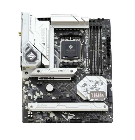 B650E Steel Legend WiFi ASRock Socket AM5 AMD B650 Chipset AMD Ryzen 7000 Series Generation Processors Support DDR5 4x DIMM 2x SATA3 6.0Gb/s ATX Motherboard (Refurbished)