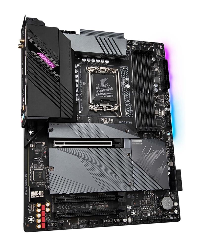 B660 AORUS MASTER DDR4 Gigabyte Socket LGA 1700 Intel B660 Chipset 13th Generation Core / Pentium Gold / Celeron Processors Support DDR4 4x DIMM 4x SATA 6.0Gb/s ATX Motherboard (Refurbished)
