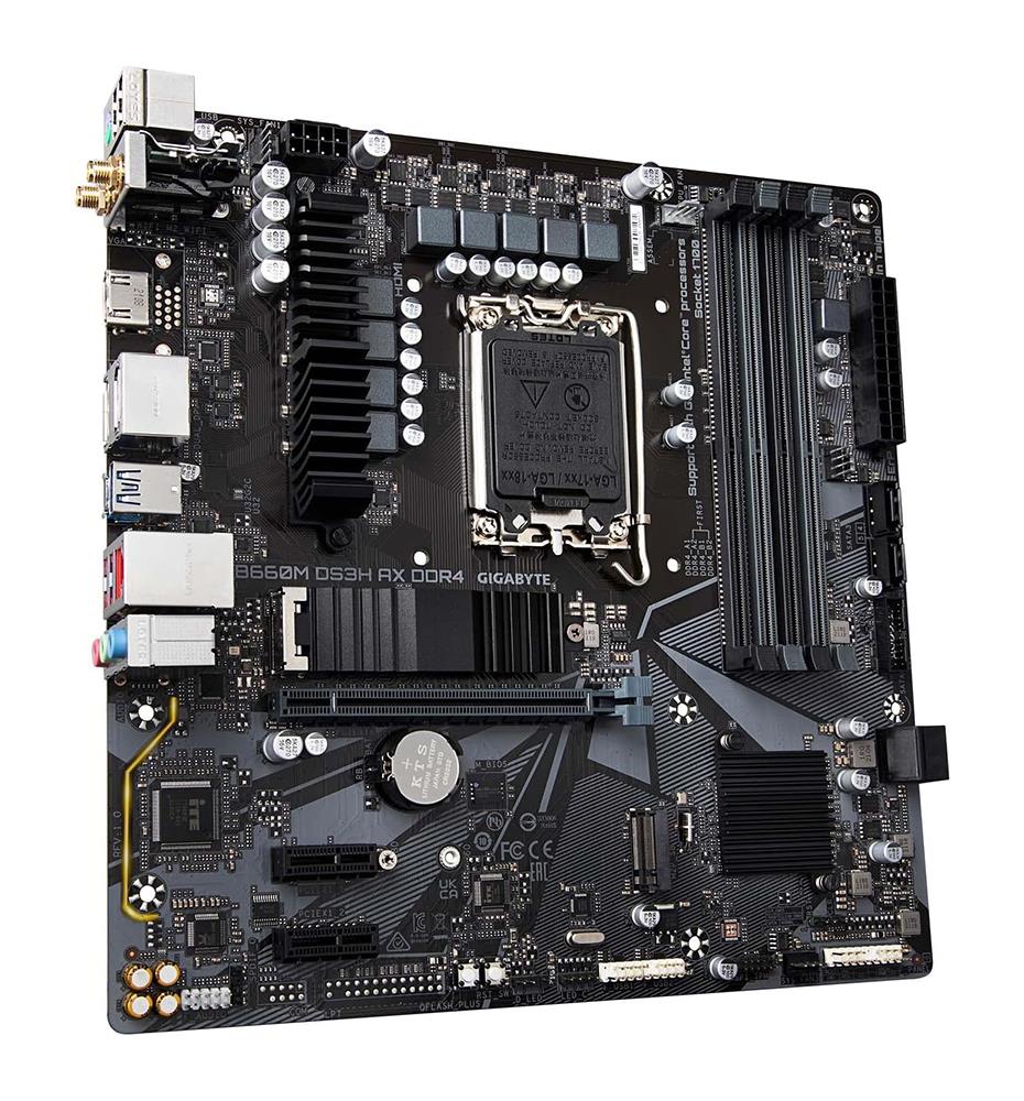 B660M DS3H AX DDR4 (rev. 1.x) Gigabyte B660M DS3H AX DDR4 Socket LGA 1700 Intel B660 Chipset Intel Core / Pentium / Celeron Processors Support DDR4 4x DIMM 4x SATA 6.0Gb/s Micro-ATX Motherboard (Refurbished)