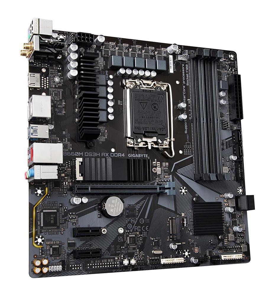 B660M DS3H DDR4 (rev. 1.0) Gigabyte B660M DS3H DDR4 Socket LGA 1700 Intel B660 Chipset Intel Core / Pentium / Celeron Processors Support DDR4 4x DIMM 4x SATA 6.0Gb/s Micro-ATX Motherboard (Refurbished)